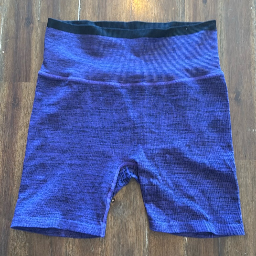 Peloton purple shorts